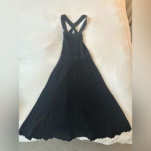ALEXIS Long Knit Black Pleated Dress Xsmall